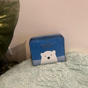 Kate Spade Blue Wallet with Polar Bear Design